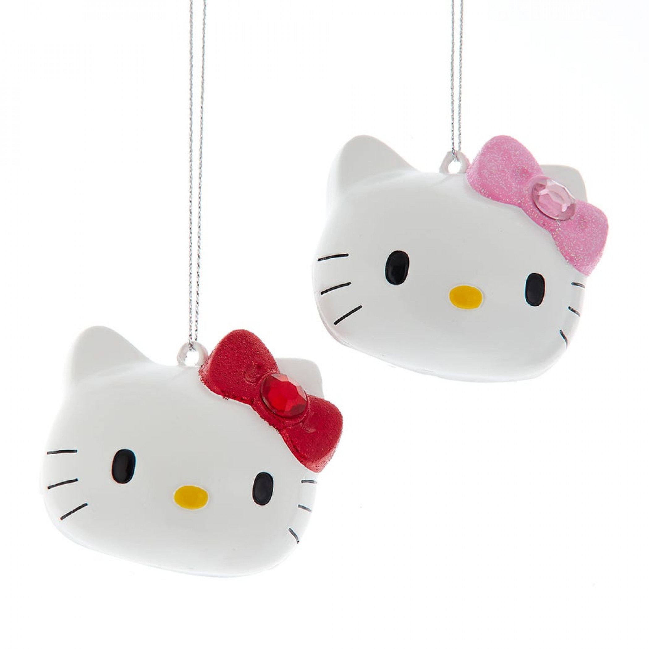 Hello Kitty Head Ornaments Two Pack